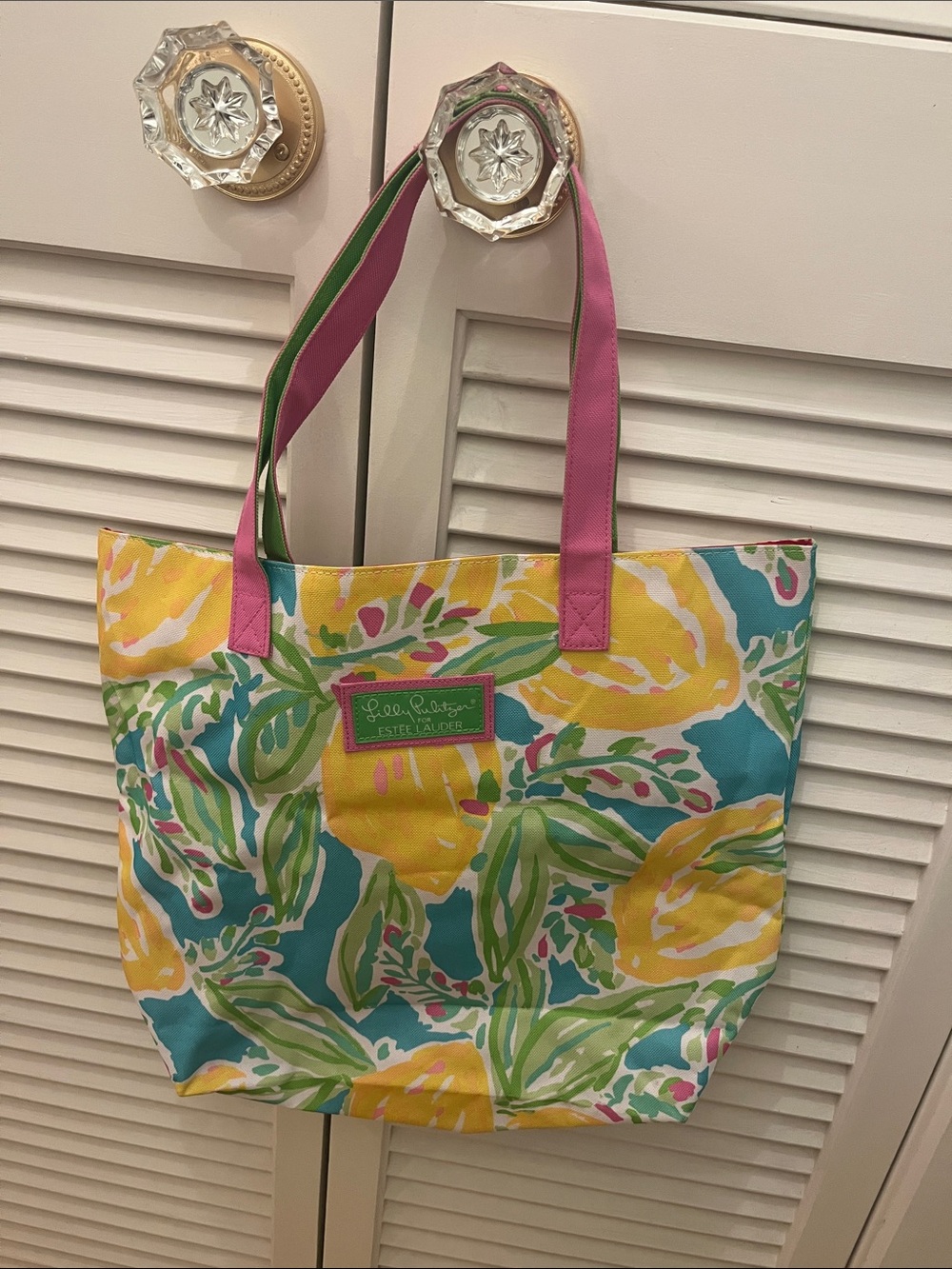 Lilly Pulitzer Pink-Handle Floral Tote Bag